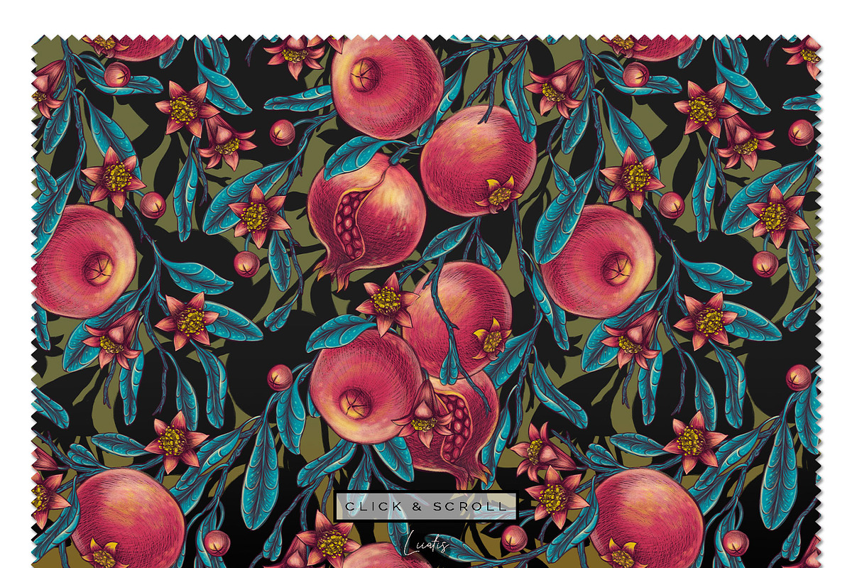 POMEGRANATE EDEN - patterns & motifs, a Decorative Illustration by Liiafis (Photo 9 of 15)