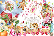 Watercolor Christmas Gingerbreads, a Food Illustration by SimpleWishesArt (Thumbnail 1 of 11)