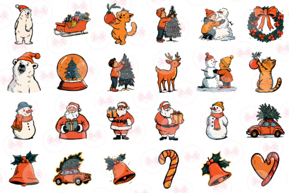 Retro Christmas Clipart, a Graphic by Markicha Art (Photo 4 of 5)