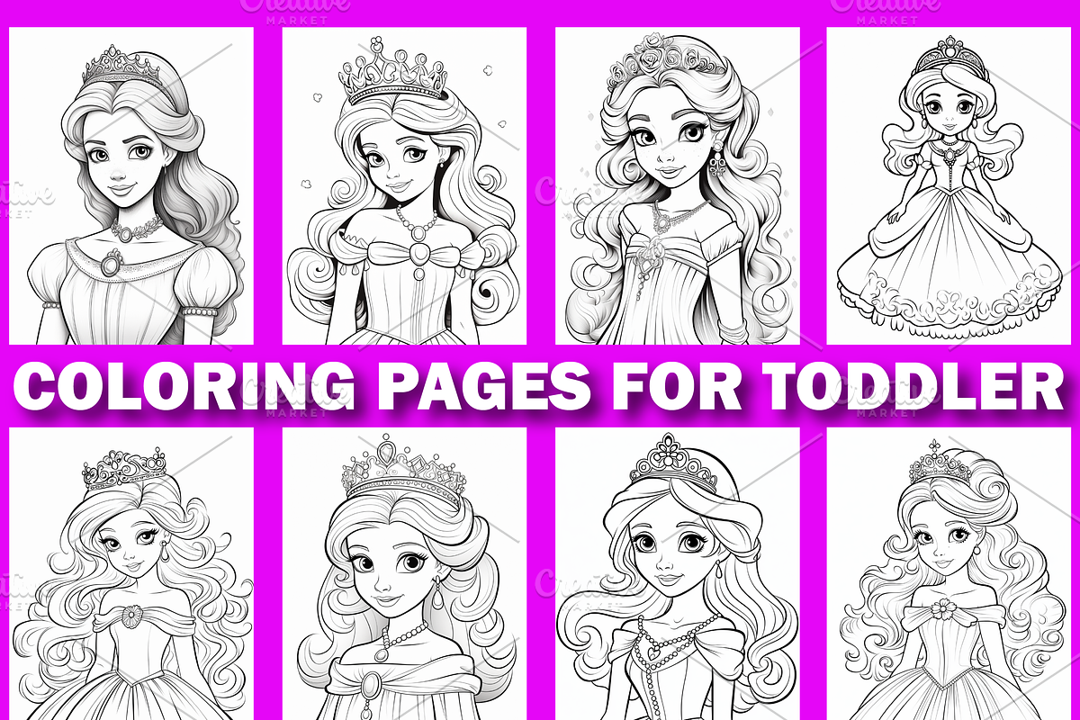137 Cute Princess Coloring Book for, a Stationery Template by Design Station (Photo 5 of 6)