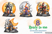Haunted House Halloween Clipart, a Decorative Illustration by Apixsala (Thumbnail 2 of 14)