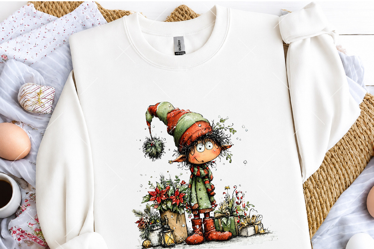 Whimsical Christmas Elf Clipart, a Person Illustration by OK Design (Photo 5 of 6)
