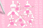 Procreate Male Pose Body brushes, a Brush Add-On by Revabrush (Thumbnail 2 of 4)