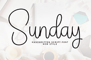 Sunday | Script Font, a Handwritten Font by Scratchones (Thumbnail 1 of 8)