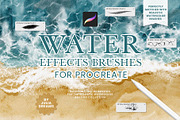 Water Effects Brushes Procreate, a Brush Add-On by Julia Dreams (Thumbnail 1 of 6)