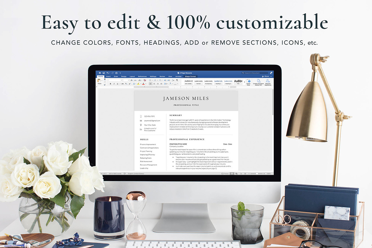 IT Tech Executive Resume Template, a Resume Template by Get Landed (Photo 6 of 12)