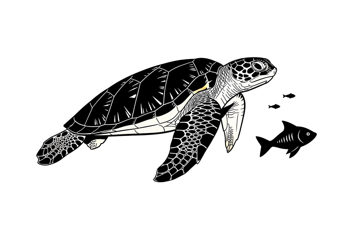 50 Sea Turtle Vector Silhouette Bund, an Illustration by jahid234 (Photo 44 of 51)