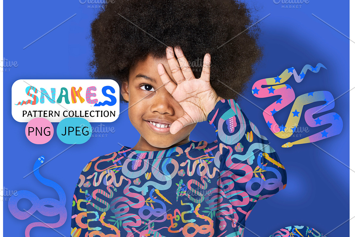 Snake pattern 100 ELEMEMENTS, a Pattern Graphic by Lineli (Photo 2 of 11)