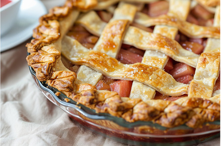 Homemade Rhubarb Pie with Lattice, a Food & Drink Photo by Lermont51