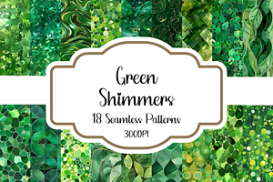 Green Shimmers Seamless Patterns