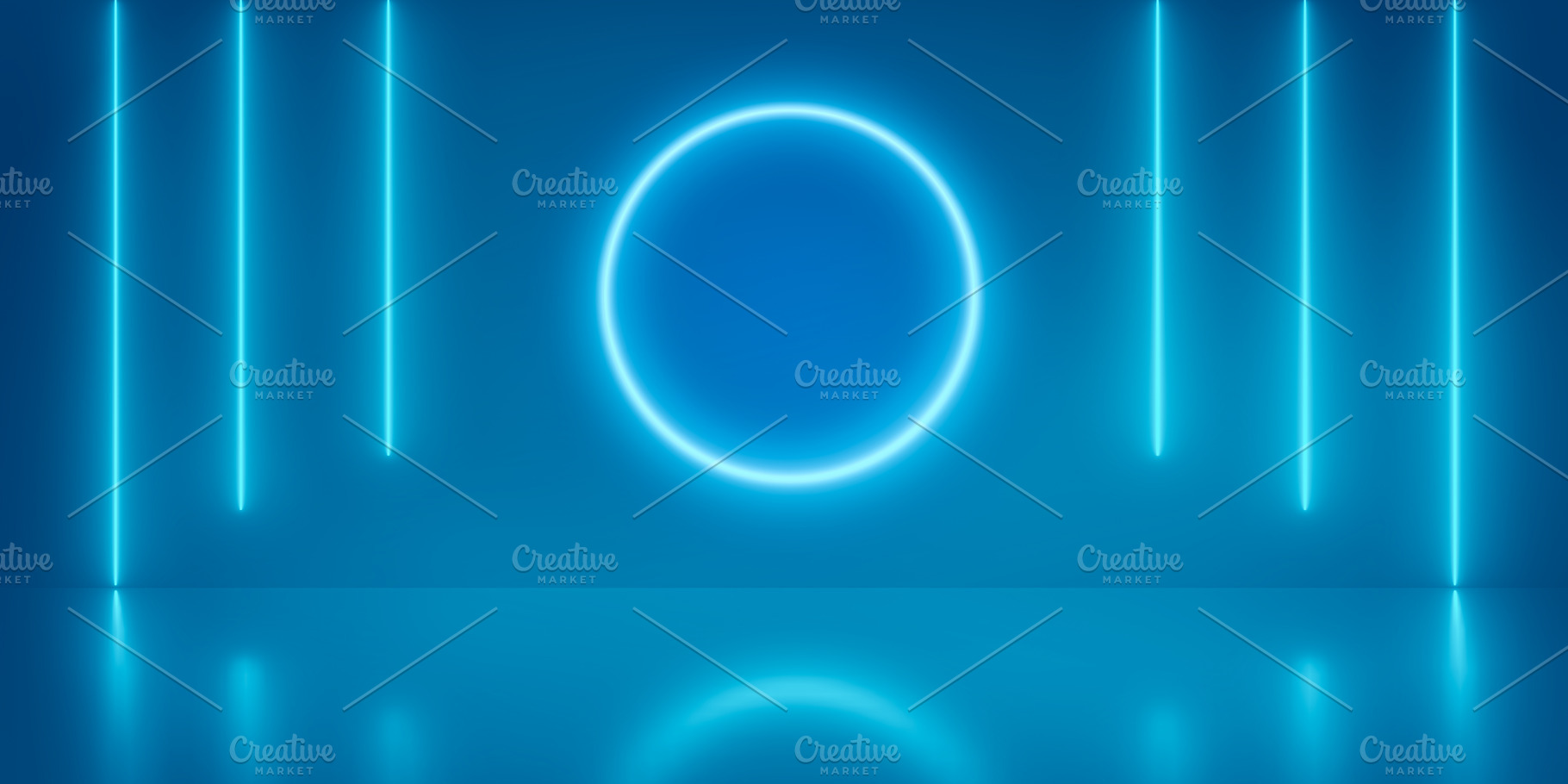 Neon circle and lines abstract, an Arts & Entertainment Photo by Zama Studio