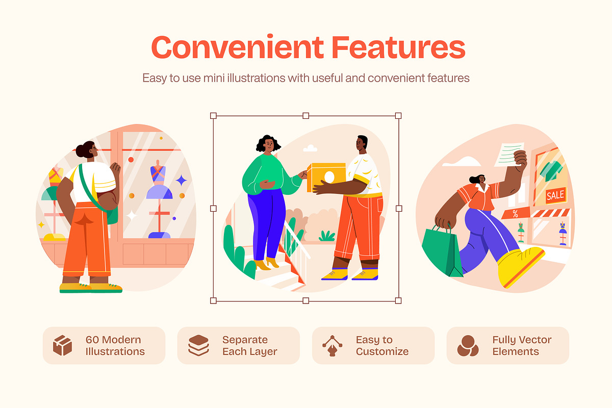 Shopping and Sale Vector Set, a Person Illustration by Prosymbols (Photo 2 of 9)