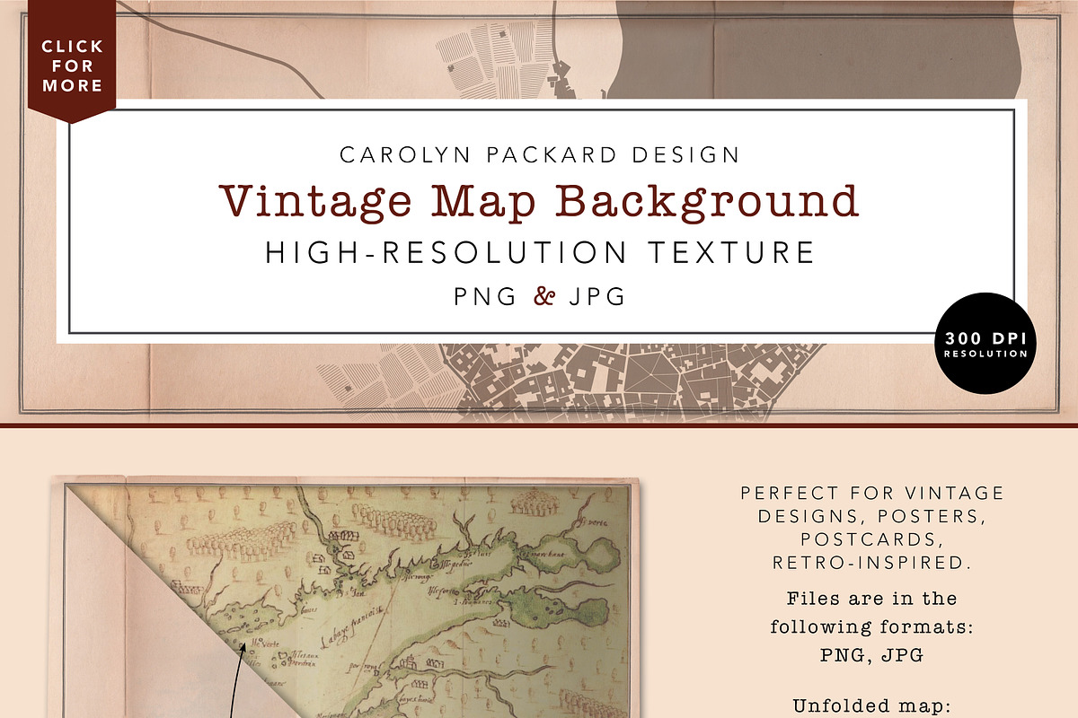 Vintage Map Background, a Background Graphic by Carolyn Packard Design (Photo 3 of 5)