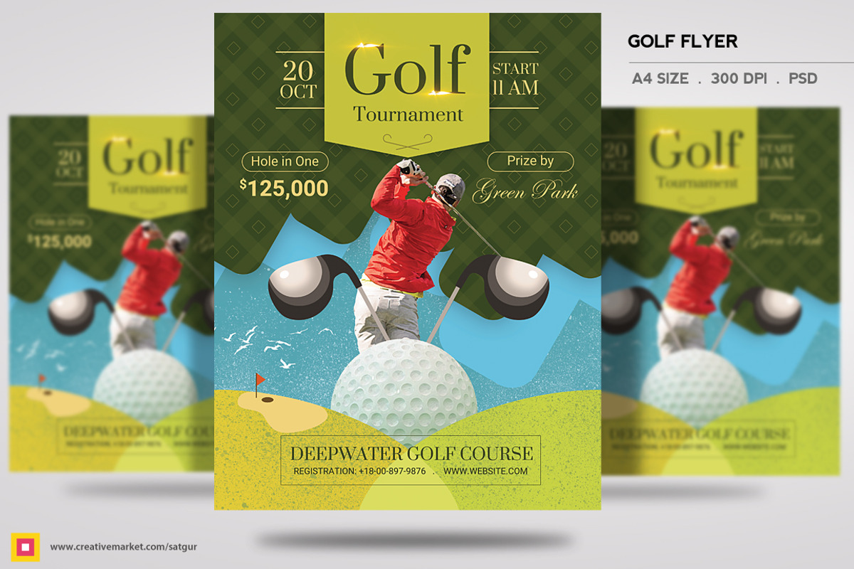 Golf Flyer Template, a Flyer Template by Satgur Graphic Design (Photo 3 of 4)