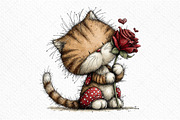 Valentine's Day Orange Cat Clipart, an Illustration by Craft Nest (Thumbnail 11 of 11)