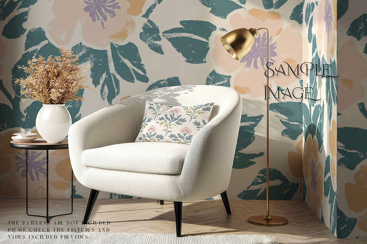 Living Room Wallpaper Mockups, a Product Mockup by mock-ups (Photo 13 of 16)