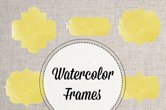 Yellow Watercolor Bracket Frames PNG preview 2