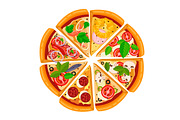 Vector pizza and ingredients, a Food Illustration by Mallinka (Thumbnail 3 of 4)