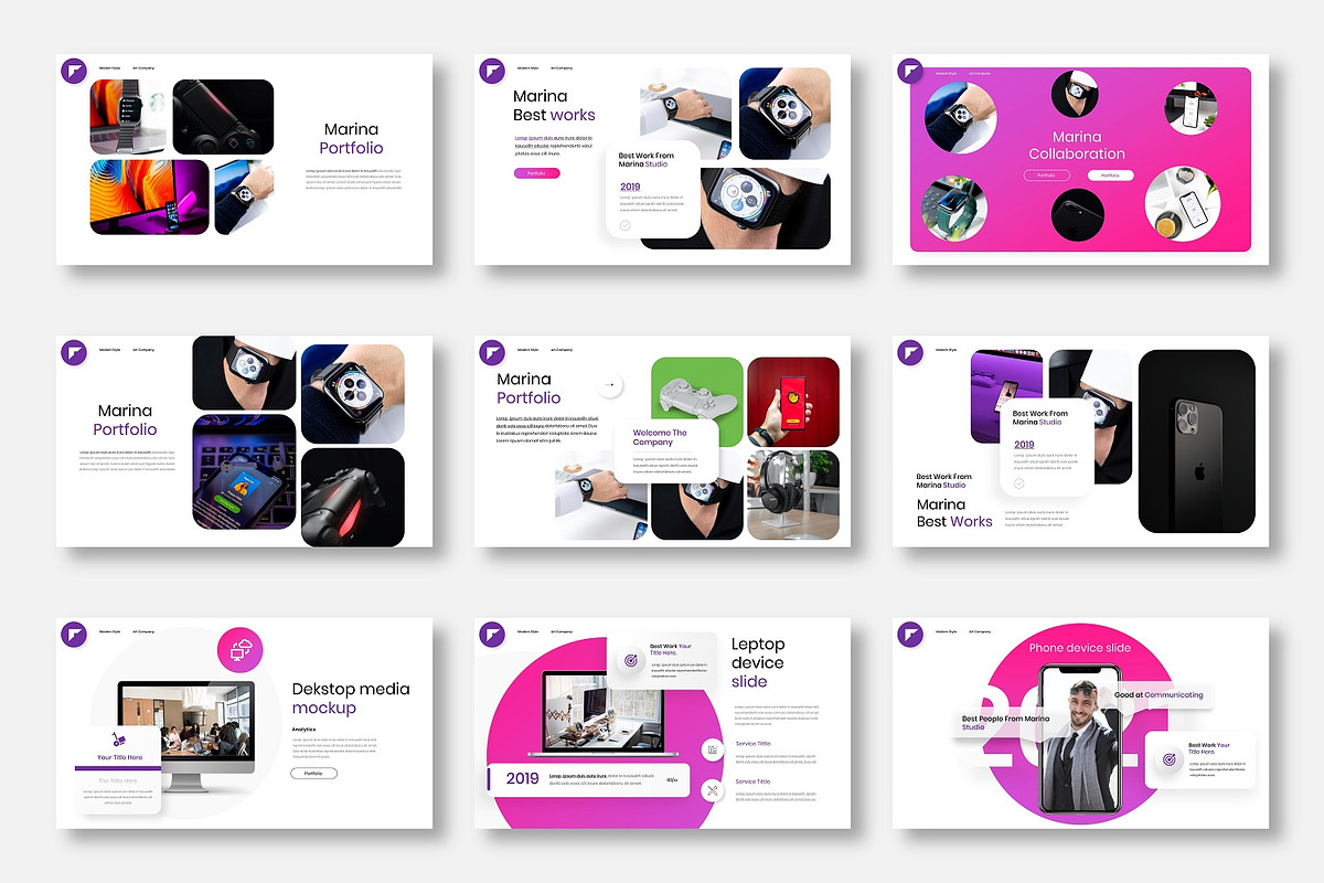 Marina - Business Google Slide Templ, a Presentation Template by Dens Creative Studio (Photo 4 of 6)