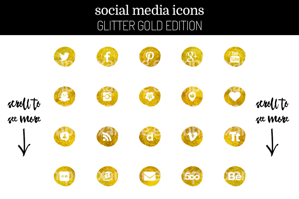 29 Feminine Gold Social Media Icons, an Icon by very simple photos