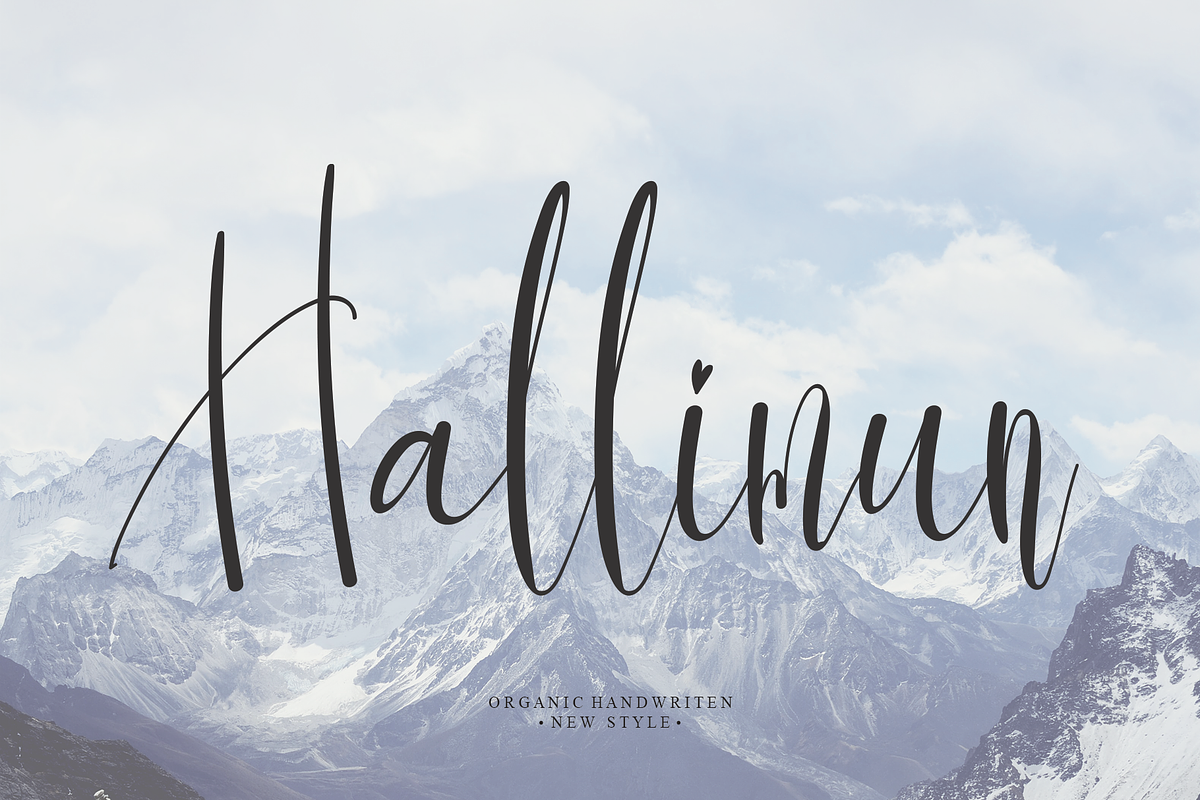 Hallimun | Script font, a Script Font by Scratchones (Photo 1 of 8)