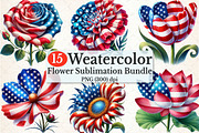 4th of July Flower Clipart, an Illustration by Rose Art (Thumbnail 1 of 6)