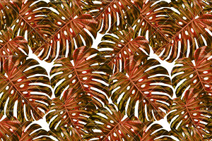 Tropical Leaves - Seamless Pattern