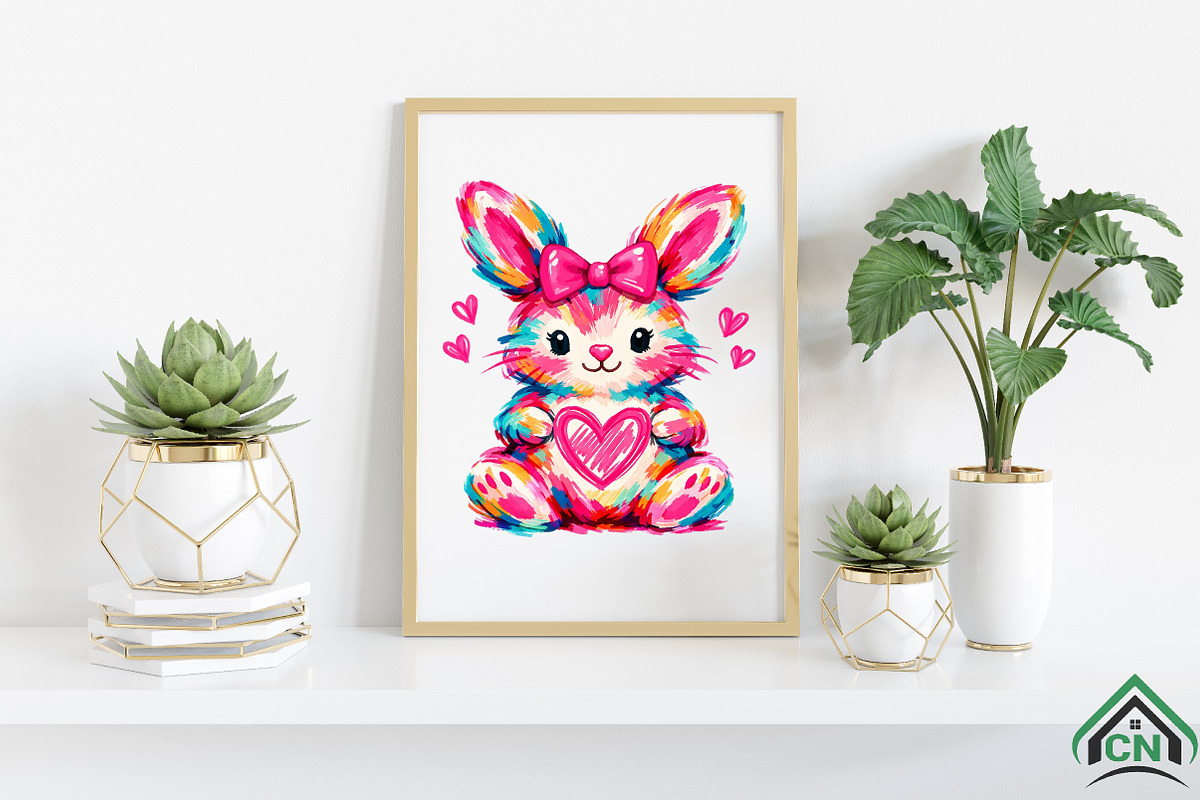 Brushstroke bunny png, an Illustration by Craft Nest (Photo 6 of 6)