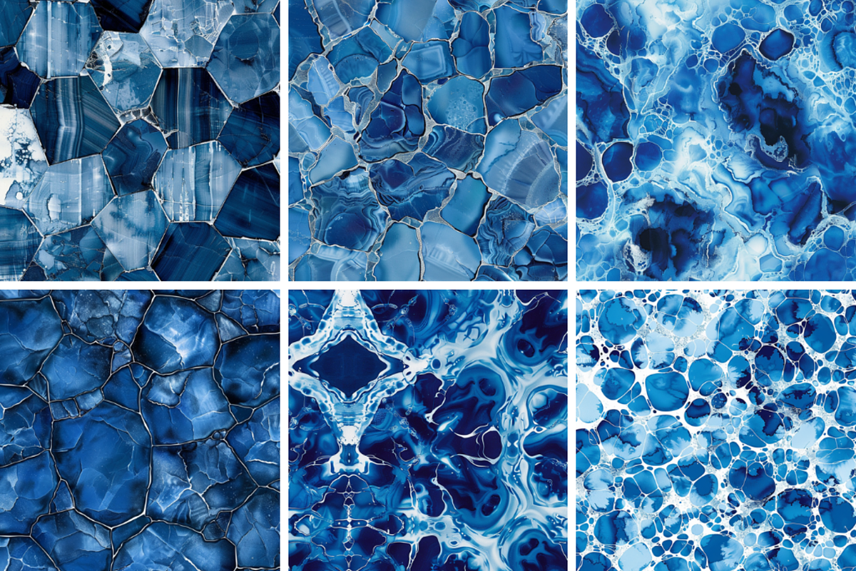 Blue Chemigram Seamless Patterns, a Pattern Graphic by PrintablesByFranklyn (Photo 4 of 4)