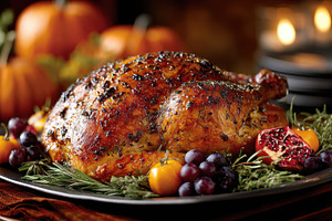 Roasted Turkey Thanksgiving Dinner F, a Photo by Pixeness Studio