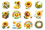 Watercolor Sunflower Clipart, an Illustration by Dream Creation (Thumbnail 3 of 4)