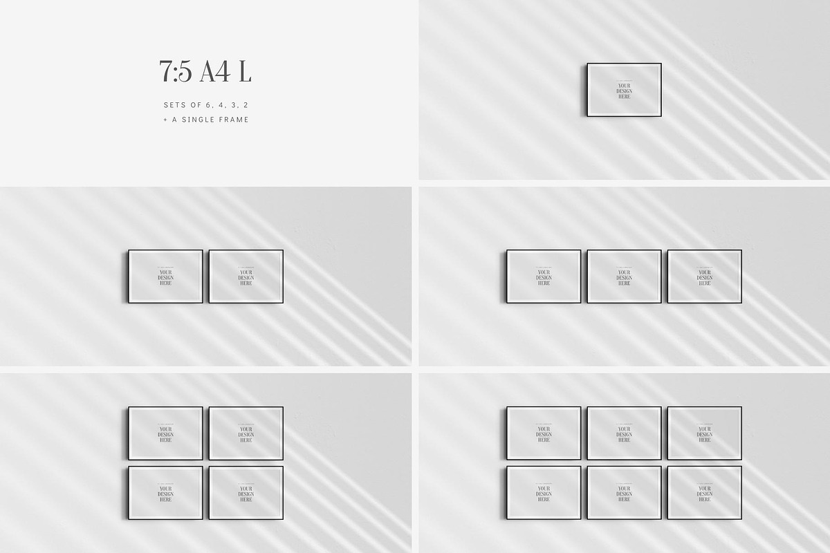 7:5 Frame Mockup BUNDLE A4 5:7 L, a Product Mockup by DESIGN BY nube (Photo 2 of 15)