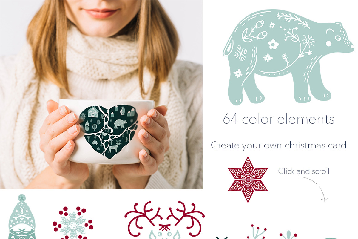 Scandi Christmas. Modern cozy winter, a Pattern Graphic by KomannaArt (Photo 2 of 8)