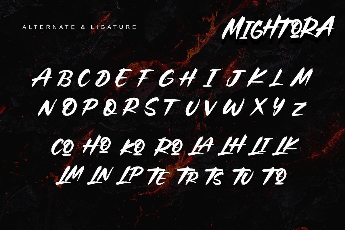 Mightora - Strong Brush Font, a Handwritten Font by Letterara (Photo 10 of 12)