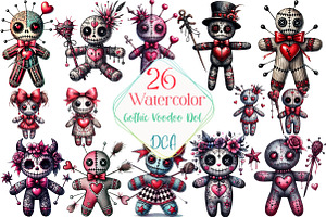 Valentine's Day Gothic Voodoo Doll, an Illustration by DreamCafeArt