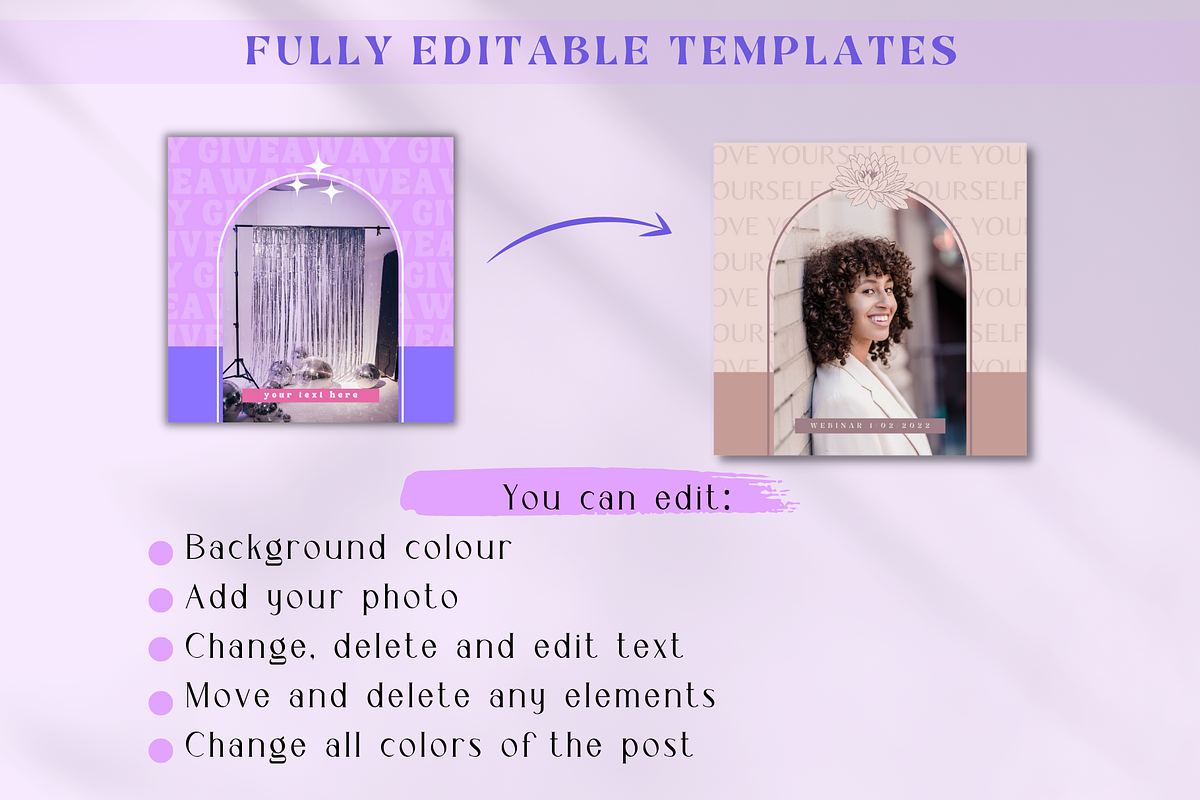 Retro Instagram Post Templates Canva, a Social Media Template by Boltik Studio (Photo 4 of 10)