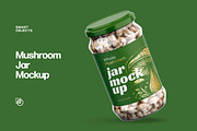 Whole Mushroom Jar Mockup, a Packaging Mockup by Dev.Rawat21 (Thumbnail 1 of 4)