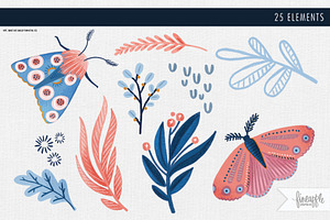 SPRING MOTHS CLIPART BUNDLE