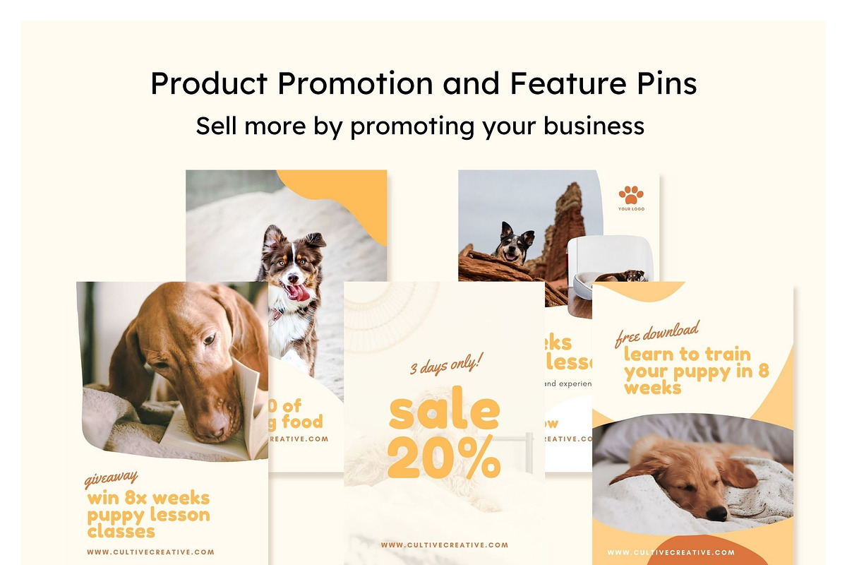 Pets Pinterest Pins Canva Templates, a Social Media Template by Cultive Creative (Photo 10 of 12)
