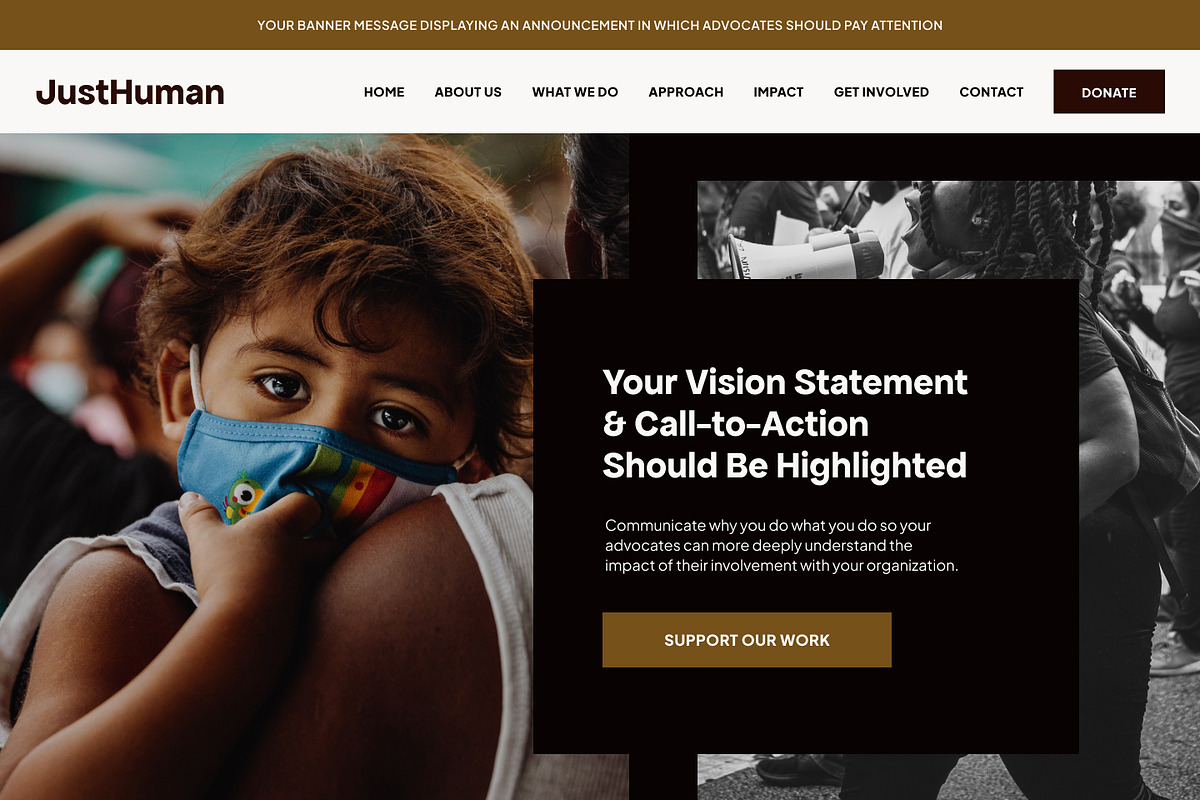 Human Rights Showit Website Template, a WordPress Template by Studio Humankind (Photo 2 of 20)