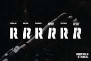 Midfield Stencil, a Font by Kreuk Studio (Thumbnail 2 of 5)