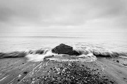 Nostalgic sea black and white stock photo containing sea and wave, a Nature Photo by Photocreo Michal Bednarek