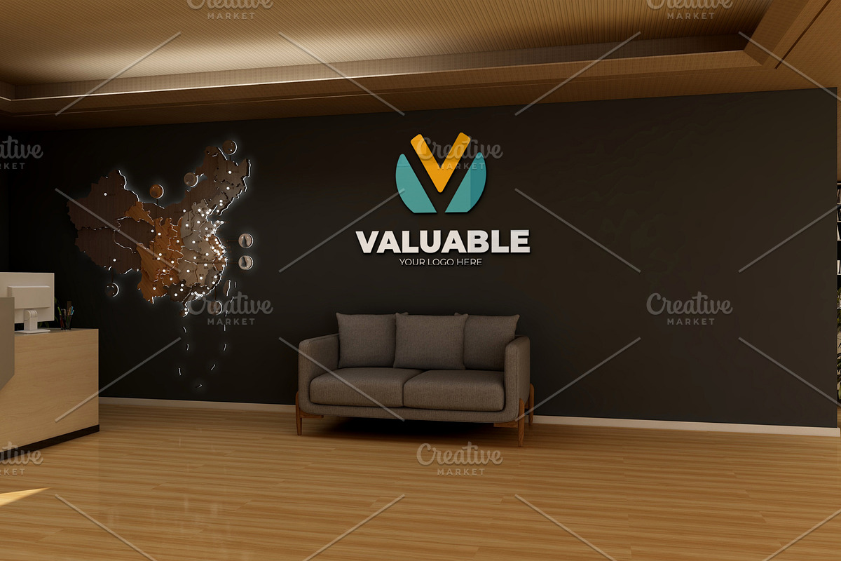 PSD Minimalist Lounge Wall Mockup, a Product Mockup by Ayy (Photo 15 of 15)
