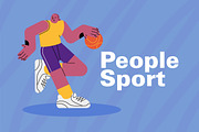 Flat Sports Characters Vector Pack, a Person Illustration by CreartiveDesign (Thumbnail 3 of 4)