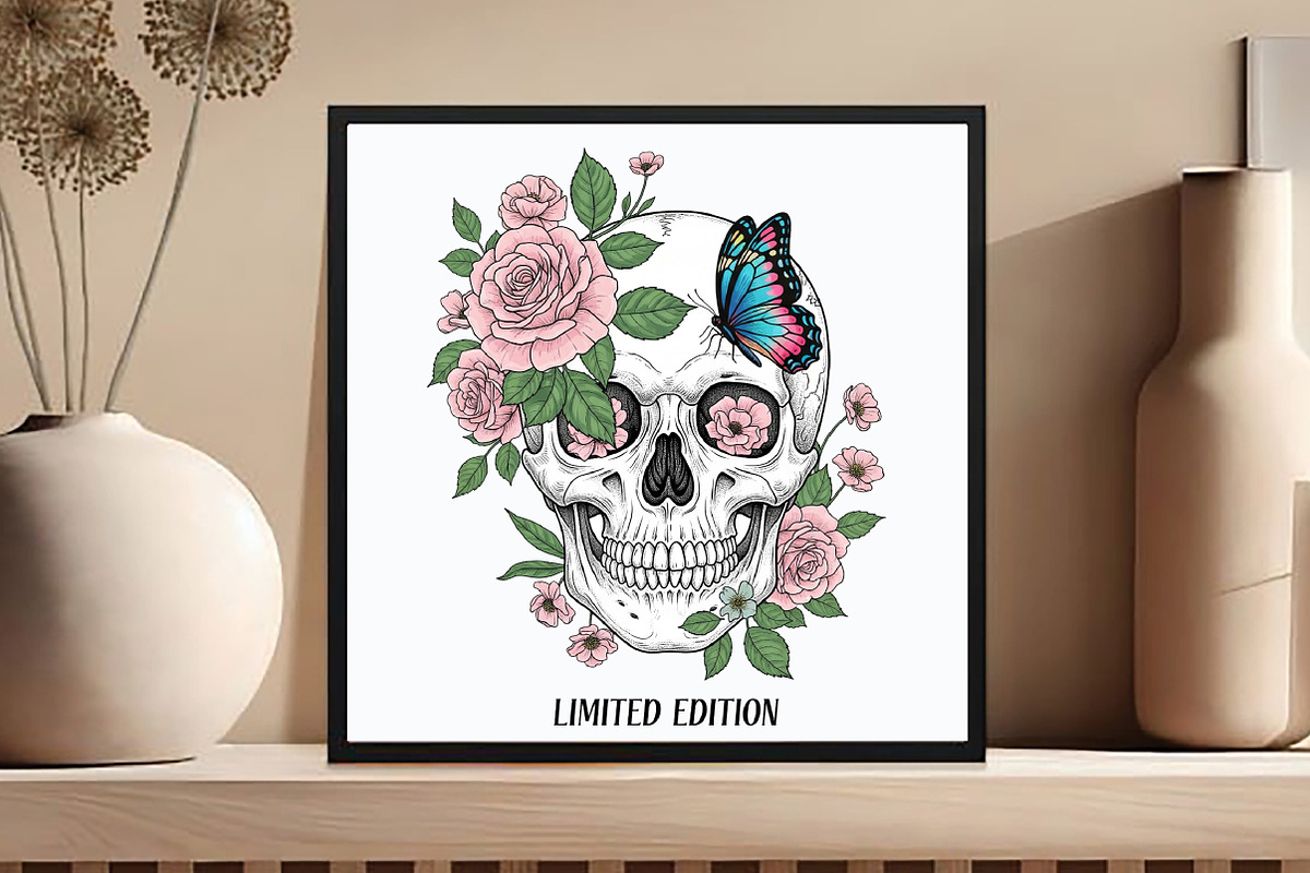 Floral Skull Png,Limited Edition Png, an Illustration by DreamCafeArt (Photo 5 of 7)