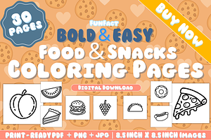 30 Food & Snacks Coloring Pages