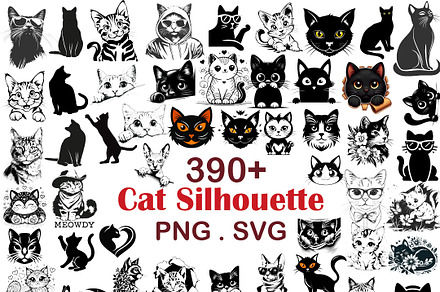 Cat Silhouette | Cat Head & Face SVG, an Animal Illustration by Chipshpow Graphics