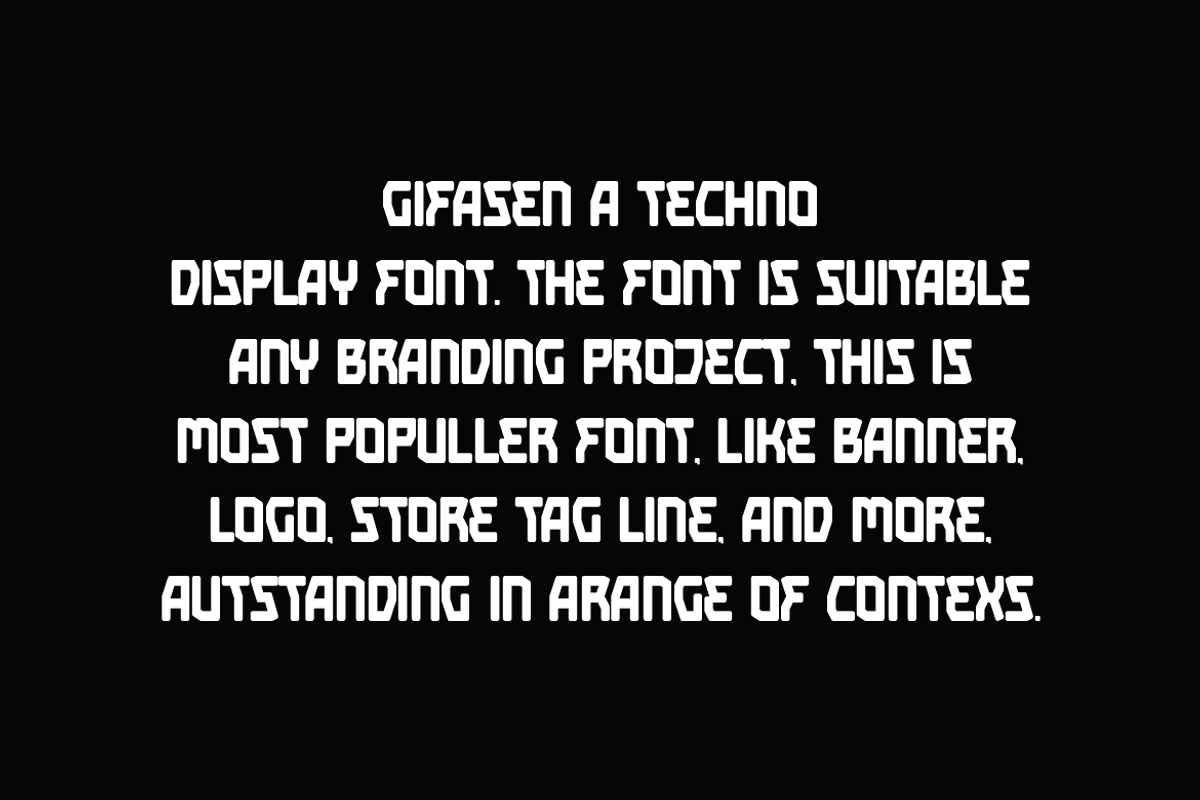 Gifasen - Techno Font, a Sans Serif Font by QR Design Studio (Photo 2 of 8)