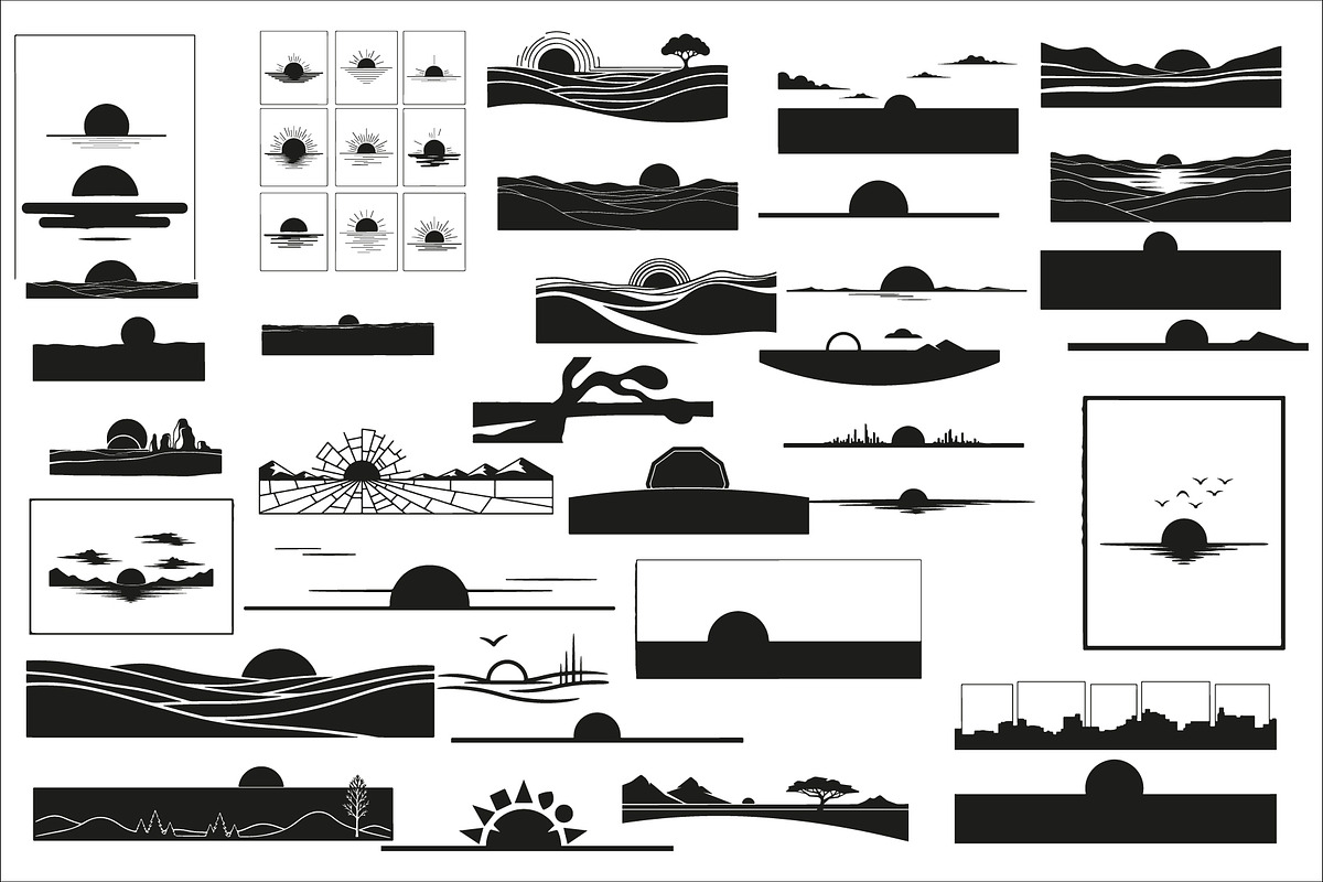 sunset horizon wall art design, an Illustration by Amazin_art (Photo 1 of 31)