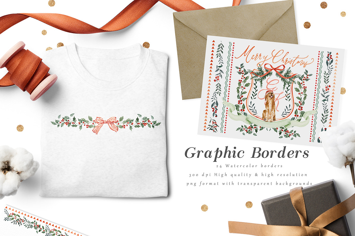 Christmas Watercolor Crest DIY, a Decorative Illustration by Graphic Box (Photo 3 of 10)